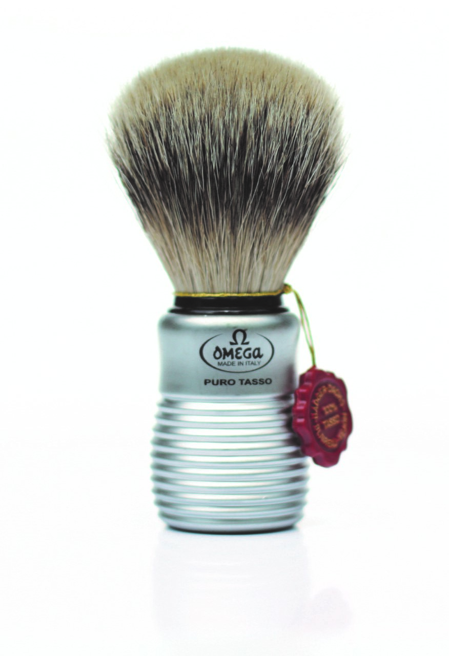 Blaireau Argenté- Manche en aluminium brossé #465