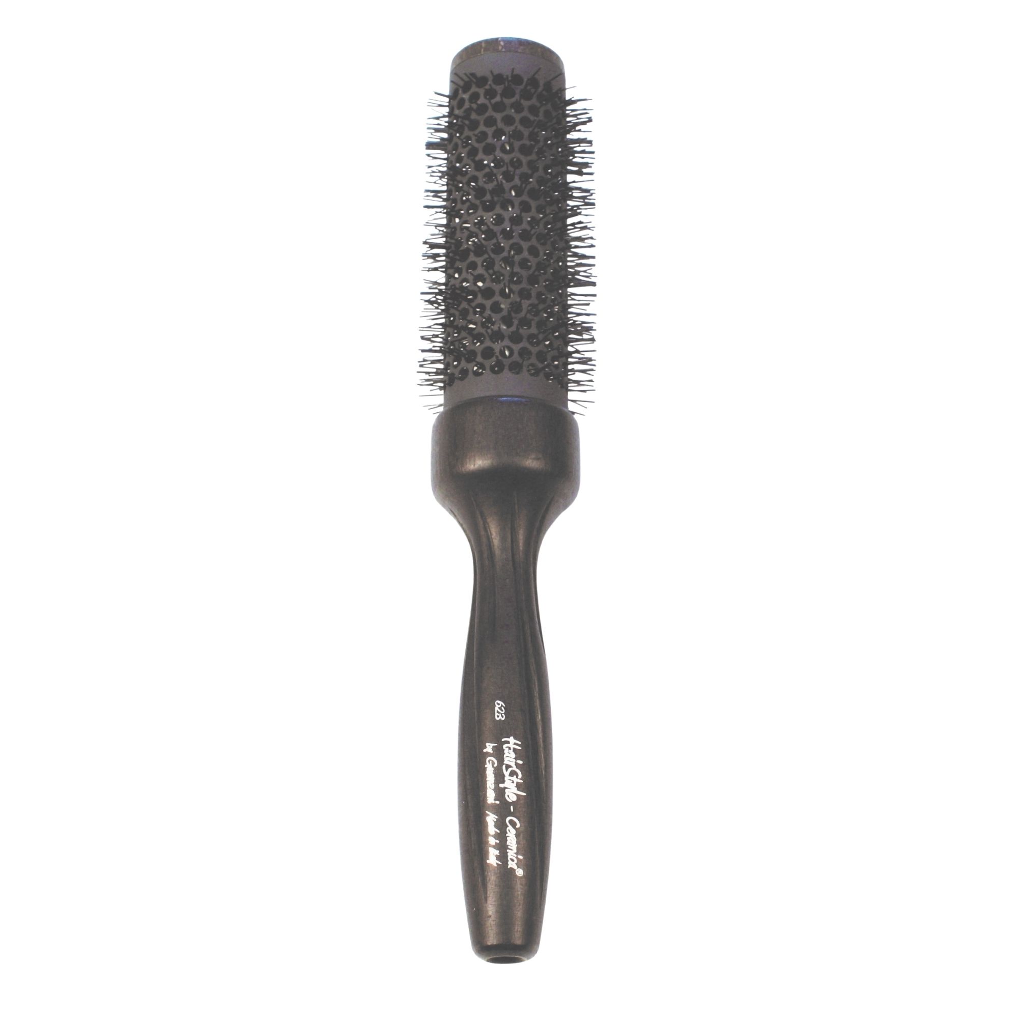 Brosse Ronde Nylon Manche Bois Ergonomique