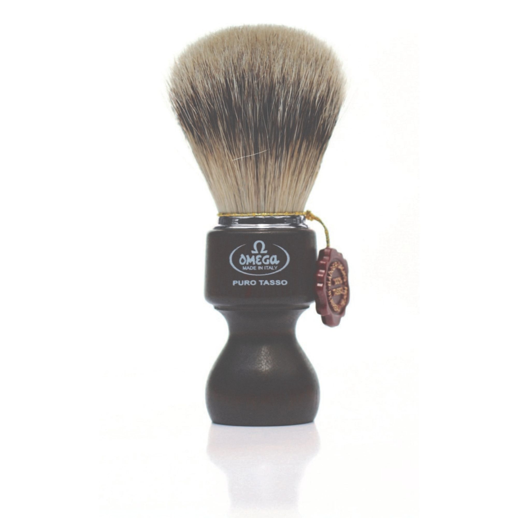 Blaireau Argenté - Manche en bois brésilien, anneau chromé #463