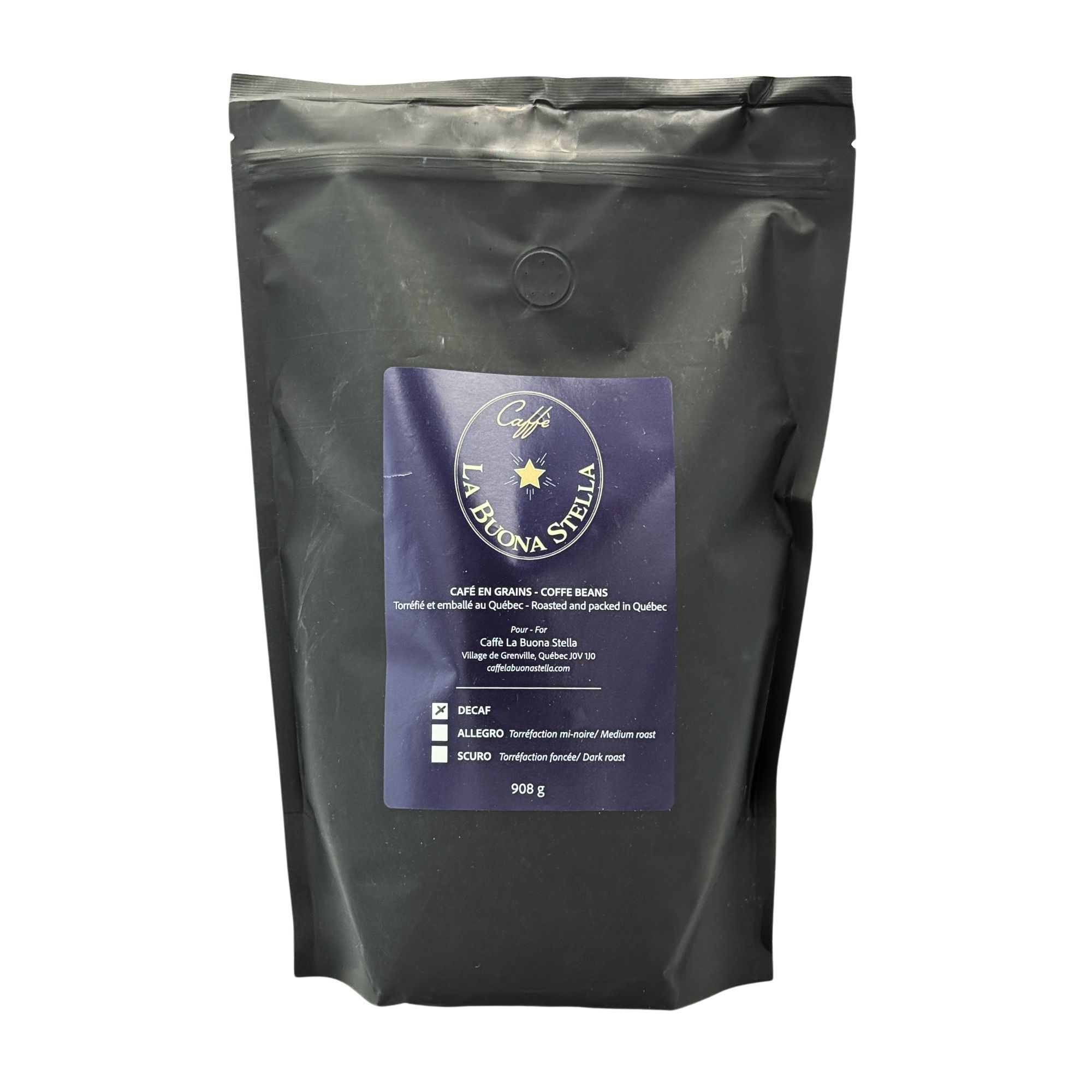 Café en grains mélange décaf Caffè La Buona Stella 900 g